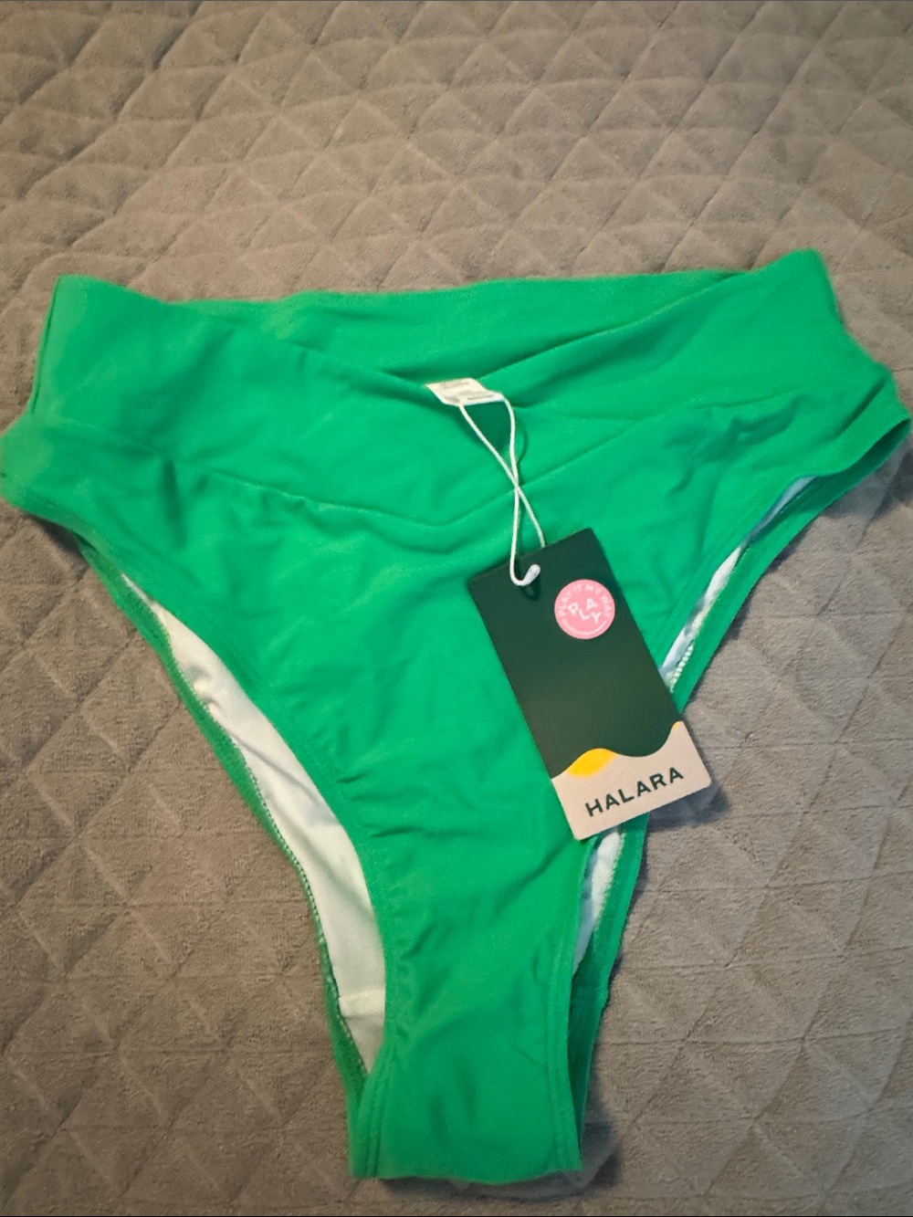 HALARA Women's Green High-Cut Bikini Bottoms